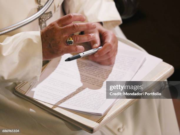 Pope Francis visiting the Christuskirche. Rome, Italy. 15th November 2015