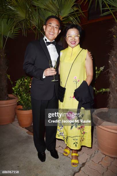Jack Gao and Miao Xu attend Fondazione Prada Private Dinner during the 70th annual Cannes Film Festival at Restaurant Fred L'Ecailler on May 22, 2017...