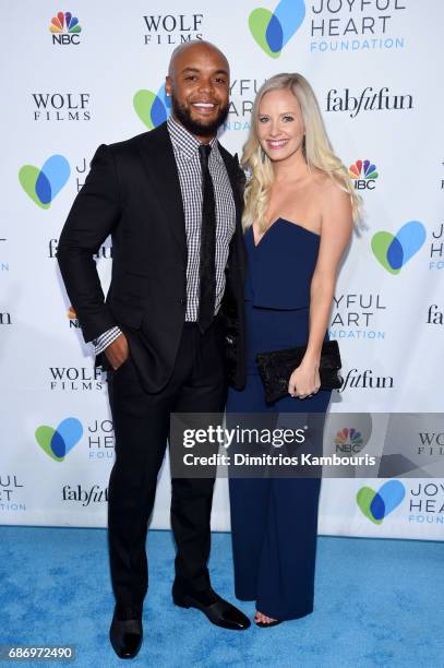Shane Vereen and Taylour Rutledge attend The Joyful Revolution Gala In New York City hosted by Mariska Hargitay's Joyful Heart Foundation on May 22,...