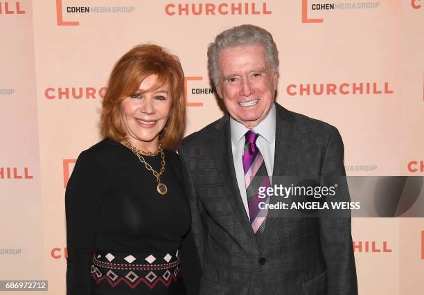 Regis Philbin and his wife Catherine Faylen attend the New York Premiere of 'Churchill' at The Whitby Hotel on May 22, 2017 in New York City. / AFP...