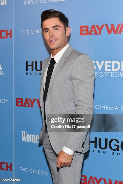 Zac Efron attends The Cinema Society's Screening Of "Baywatch" at Landmark Sunshine Cinema on May 22, 2017 in New York City.