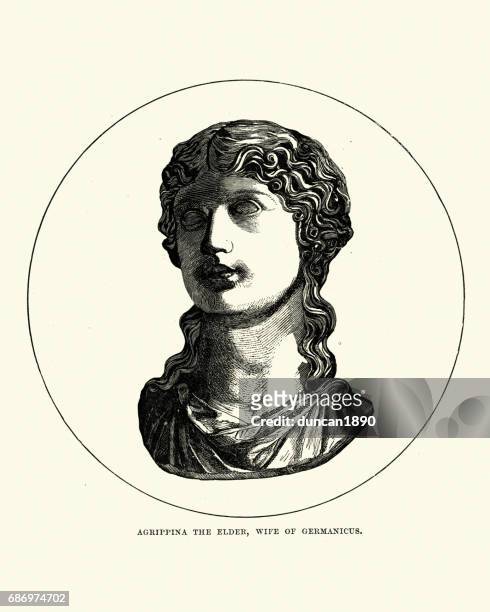 agrippina the elder wife of germanicus - germanicus stock illustrations