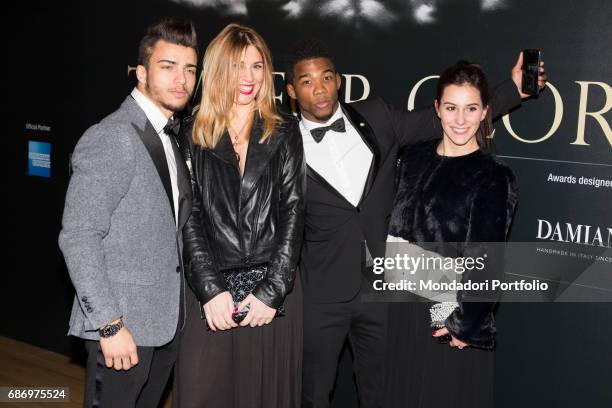 Gymnast Erika Fasana, judoist Fabio Basile, fashion blogger Cristina Lodi and fighter Frank Chamizo at the event Gazzetta Sports Awards 2016 at...