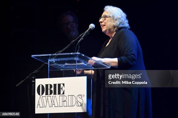 Jayne Houdyshell speaks on stage during the 2017 Obie Awards at Webster Hall on May 22, 2017 in New York City.