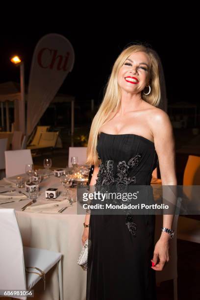 Host Federica Panicucci in the beach resort Ostras Beach during the event Chi Summer Tour. Marina di Pietrasanta, Italy. 24th June 2016