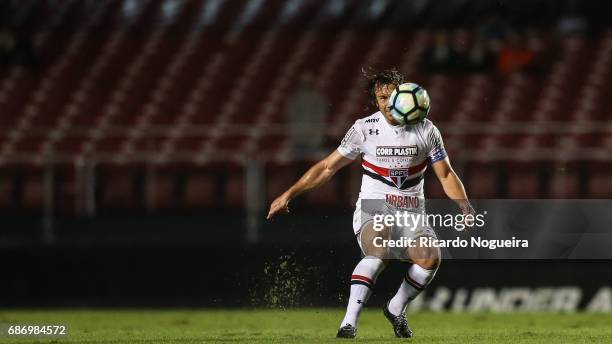 Diego Lugano of Sao Paulo on the ball during a match between Sao Paulo and Avai as a part of Campeonato Brasileiro 2017 at Morumbi Stadium on May 22,...