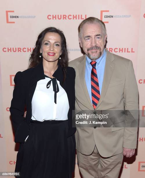 Nicole Ansari-Cox and actor Brian Cox attend the "Churchill" New York Premiere at the Whitby Hotel on May 22, 2017 in New York City.