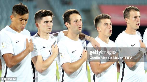 New Zealand during their national anthem during the FIFA U-20 World Cup Korea Republic 2017 group E match between Vietnam and New Zealand at Cheonan...