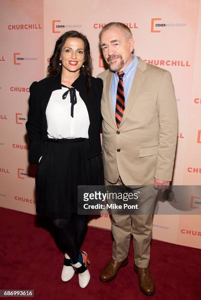 Brian Cox and wife, Nicole Ansari, attend the "Churchill" New York Premiere at the Whitby Hotel on May 22, 2017 in New York City.