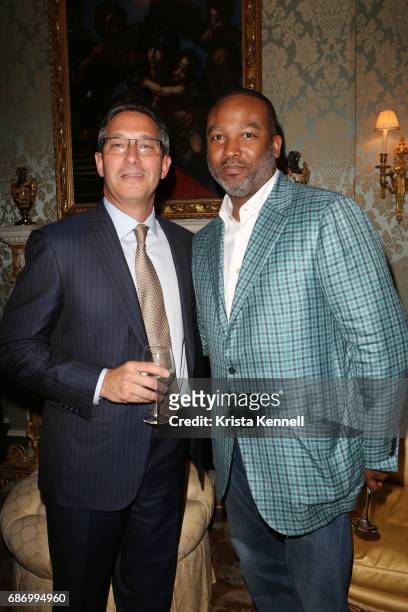 Ralph Mosca and Kahari Nash attend Martin and Jean Shafiroff host cocktails for American Heart Association at Private Residence on May 22, 2017 in...