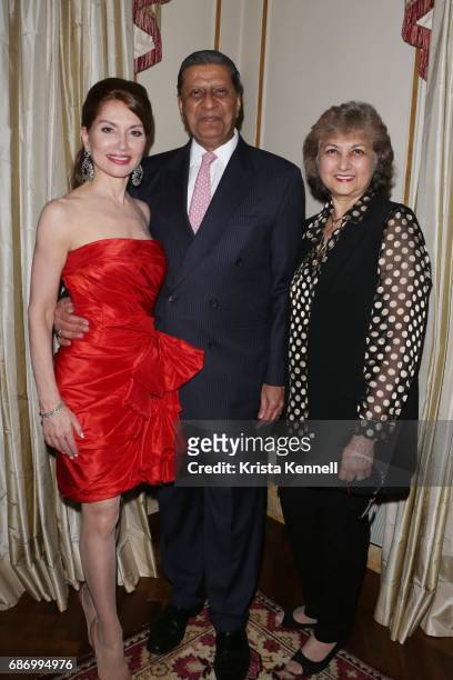 Jean Shafiroff, Amir Dossal and Tess Dossal attend Martin and Jean Shafiroff host cocktails for American Heart Association at Private Residence on...