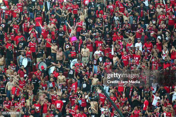 Fans of Tijuana cheer for their team during the semi final second leg match between Tijuana and Tigres UANL as part of the Torneo Clausura 2017 Liga...