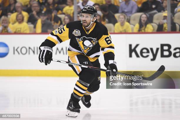Pittsburgh Penguins Defenseman Ron Hainsey skates during the first period. The Pittsburgh Penguins won 7-0 in Game Five of the Eastern Conference...