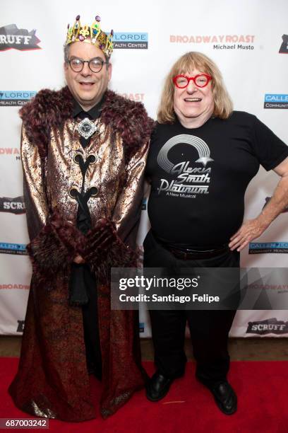 Michael Musto and Bruce Vilanch attend Broadway Roasts Michael Musto at Actors Temple Theatre on May 22, 2017 in New York City.