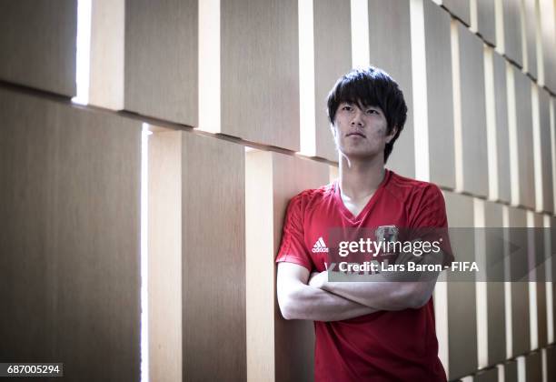 Koki Ogawa of Japan poses for a picture during the FIFA U-20 World Cup Korea Republic at Ramada Hotel on May 23, 2017 in Suwon, South Korea.