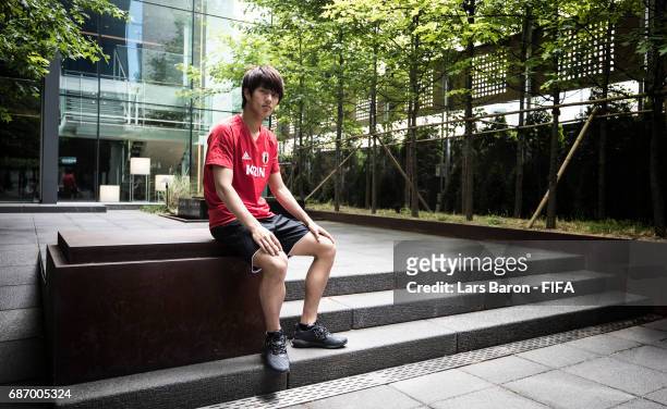 Koki Ogawa of Japan poses for a picture during the FIFA U-20 World Cup Korea Republic at Ramada Hotel on May 23, 2017 in Suwon, South Korea.