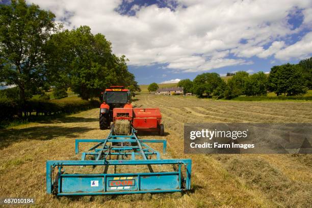 Haytime in Upper Teesdale with a Zetor Proxima 75 tractor and flat 8 bale system.