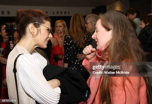 Marisa Tomei and Sarah Ruhl attend the 2017 Lilly Awards at Playwrights Horizons on May 22, 2017 in New York City.