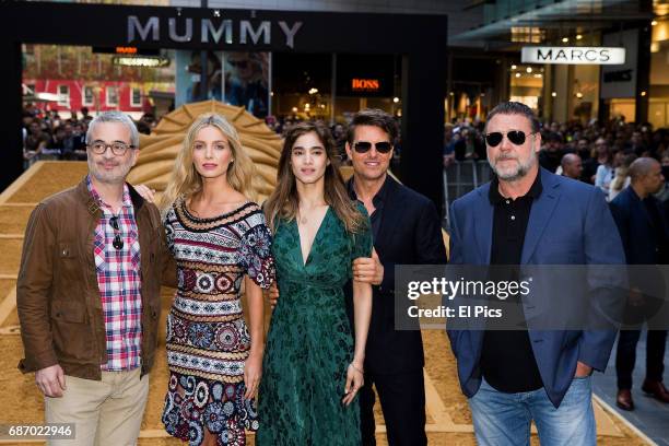 Alex Kurtzman, Annabelle Wallis, Sofia Boutella, Tom Cruise, Russell Crowe during a photo call for The Mummy at World Square on May 23, 2017 in...