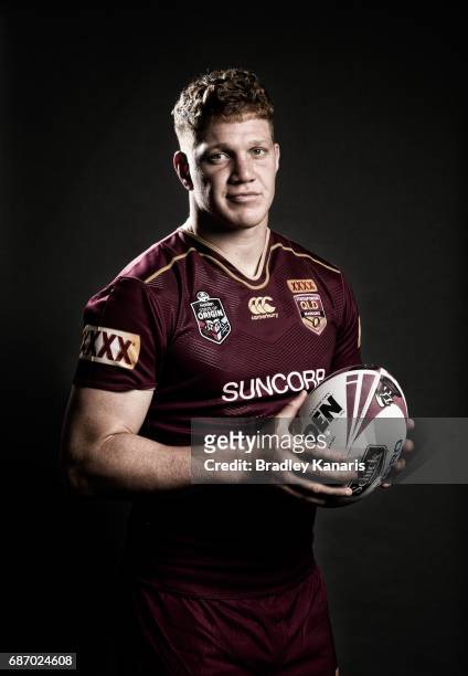 Dylan Napa poses for a portrait during a Queensland Maroons State of Origin media opportunity at Rydges South Bank on May 23, 2017 in Brisbane,...