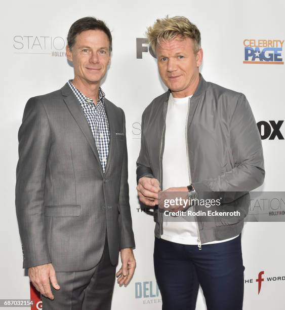 President of TV Guide Magazine Paul Turcotte and Celebrity Chef Gordon Ramsay attends "The F Word" celebration at Station Hollywood at W Hollywood...