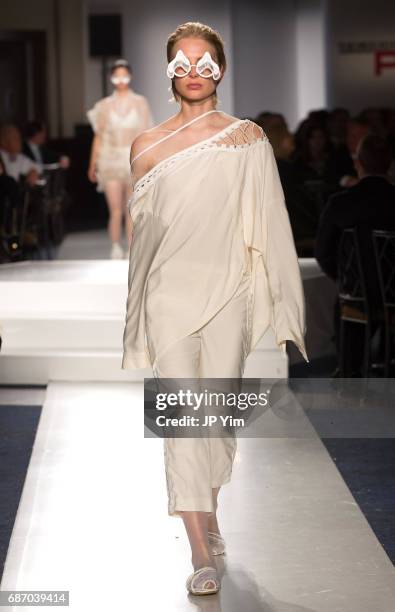 Model walks the runway during the 69th Annual Parsons Benefit at Pier 60 on May 22, 2017 in New York City.