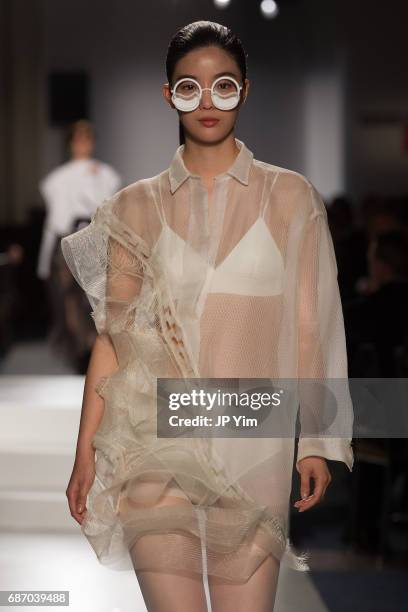 Model walks the runway during the 69th Annual Parsons Benefit at Pier 60 on May 22, 2017 in New York City.