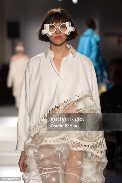 Model walks the runway during the 69th Annual Parsons Benefit at Pier 60 on May 22, 2017 in New York City.