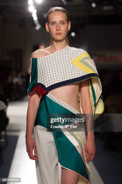 Model walks the runway during the 69th Annual Parsons Benefit at Pier 60 on May 22, 2017 in New York City.