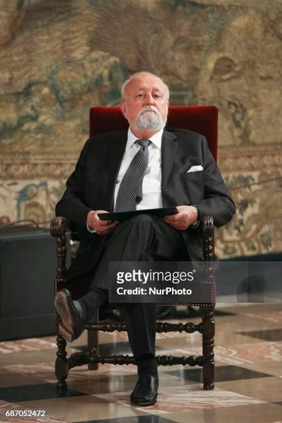 Polish world famous composer and conductor Krzysztof Penderecki during award ceremony at the Wawel Castle in Krakow, Poland on 22 May, 2017....