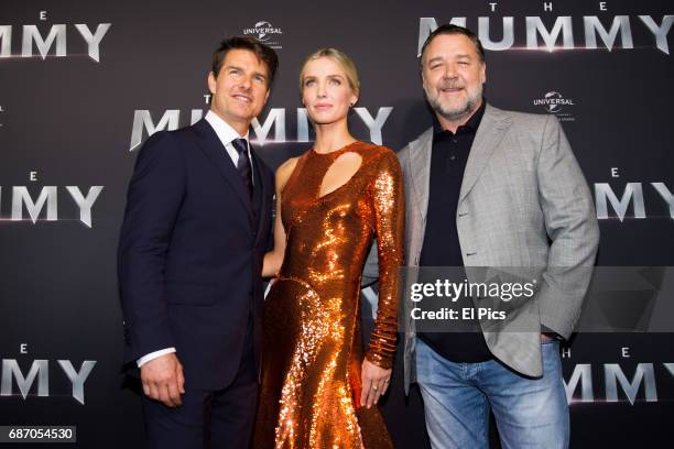 Tom Cruise, Annabelle Wallis and Russell Crowe arrive ahead of The Mummy Australian Premiere at State Theatre on May 22, 2017 in Sydney, Australia.