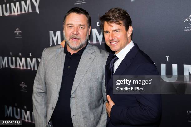 Russell Crowe and Tom Cruise arrive ahead of The Mummy Australian Premiere at State Theatre on May 22, 2017 in Sydney, Australia.