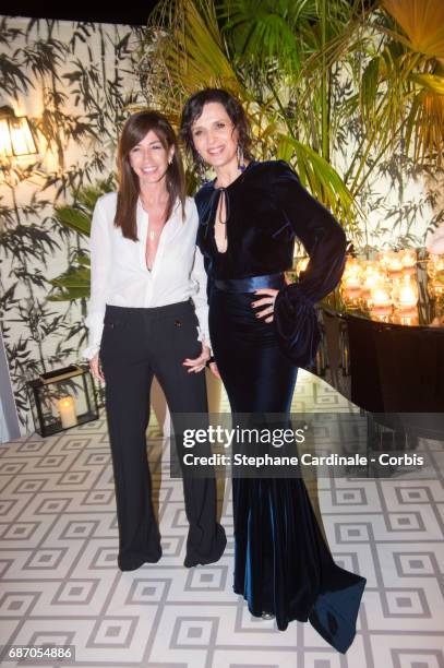 Albane Cleret and Juliette Binoche attends The Harmonist Party during the 70th annual Cannes Film Festival at on May 22, 2017 in Cannes, France.