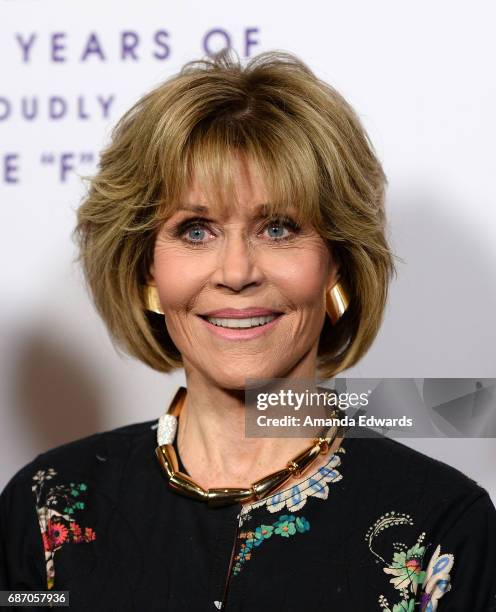 Actress Jane Fonda arrives at the Feminist Majority Foundation 30th Anniversary Celebration at the Directors Guild Of America on May 22, 2017 in Los...