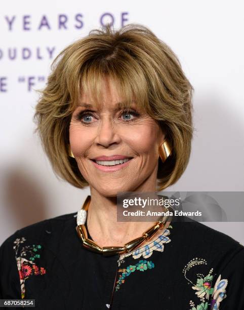 Actress Jane Fonda arrives at the Feminist Majority Foundation 30th Anniversary Celebration at the Directors Guild Of America on May 22, 2017 in Los...