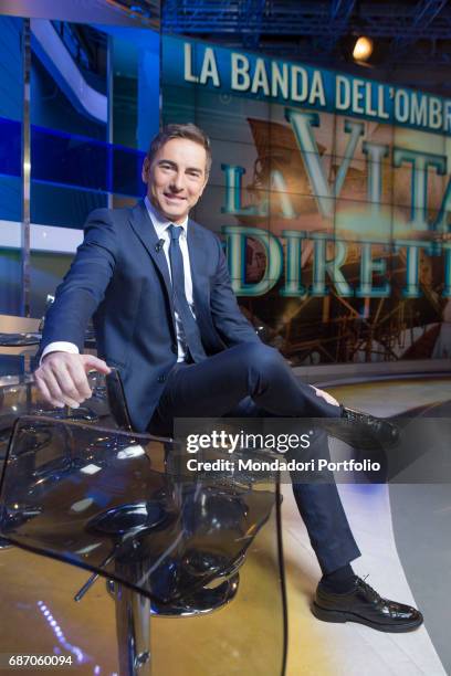 Host Liorni Marco during a break in the studios of the TV program La vita in diretta. Rome, Italy. 4th November 2015