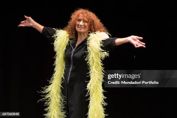 Actress Anna Mazzamauro acting in her monologue Nuda e cruda at the Teatro Delfino. Milan, Italy. 3rd December 2016