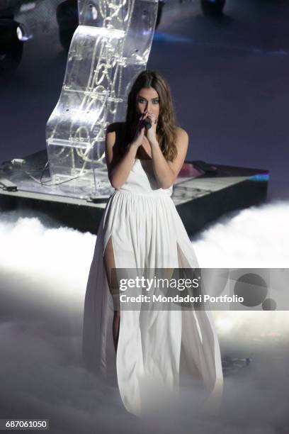 Singer Gaia Gozzi performing at the final live show of series 10 of X Factor at Mediolanum Forum of Assago. Assago, Italy. 15th December 2016
