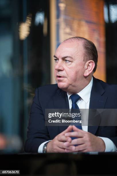 Axel Weber, chairman of UBS Group AG, speaks during a Bloomberg Television interview in Berlin, Germany, on Tuesday, May 23, 2017. Growth in Europe...