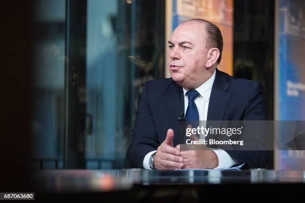 Axel Weber, chairman of UBS Group AG, speaks during a Bloomberg Television interview in Berlin, Germany, on Tuesday, May 23, 2017. Growth in Europe...