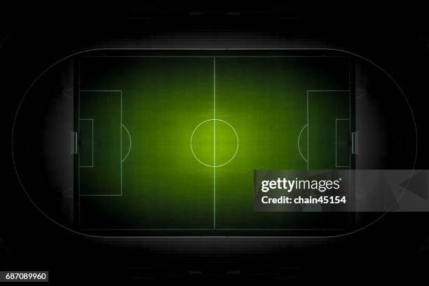 soccer football field from top view. - サッカー場　無人 ストックフォトと画像