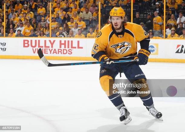 Ryan Johansen of the Nashville Predators skates against the Anaheim Ducks in Game Three of the Western Conference Final during the 2017 NHL Stanley...