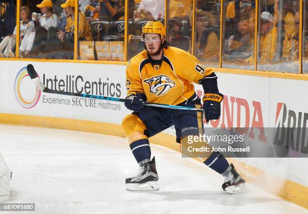Ryan Johansen of the Nashville Predators skates against the Anaheim Ducks in Game Four of the Western Conference Final during the 2017 NHL Stanley...