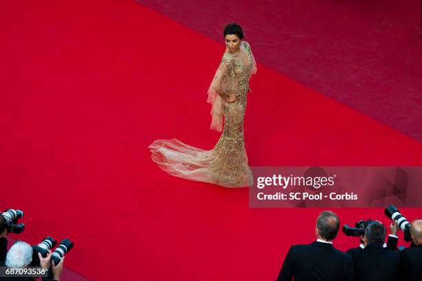 Actress Eva Longoria attends "The Killing Of A Sacred Deer" premiere during the 70th annual Cannes Film Festival at Palais des Festivals on May 22,...