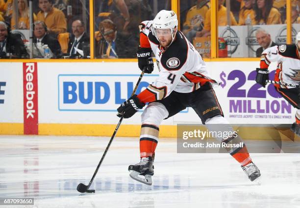 Cam Fowler of the Anaheim Ducks skates against the Nashville Predators in Game Four of the Western Conference Final during the 2017 NHL Stanley Cup...