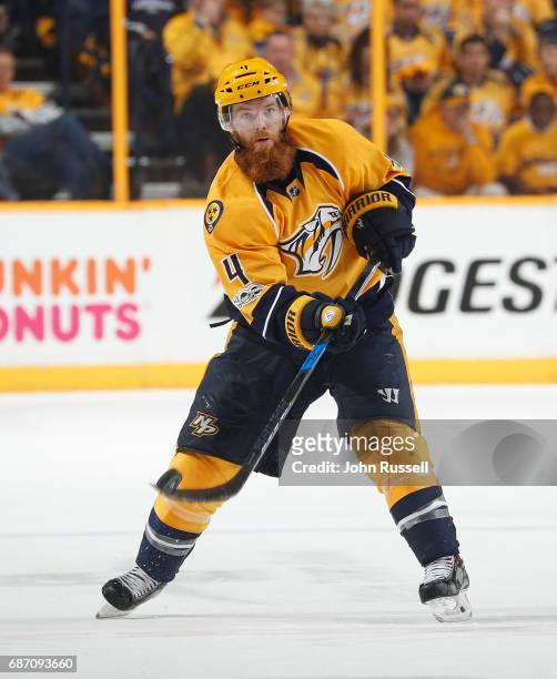 Ryan Ellis of the Nashville Predators skates against the Anaheim Ducks in Game Four of the Western Conference Final during the 2017 NHL Stanley Cup...