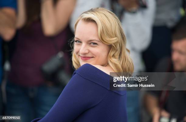 Elisabeth Moss attends the "Top Of The Lake: China Girl" photocall during the 70th annual Cannes Film Festival at Palais des Festivals on May 23,...