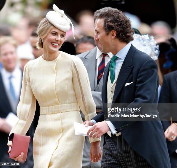 Donna Air and Thomas van Straubenzee attend the wedding of Pippa Middleton and James Matthews at St Mark's Church on May 20, 2017 in Englefield...