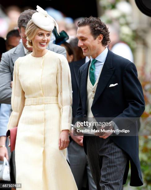 Donna Air and Thomas van Straubenzee attend the wedding of Pippa Middleton and James Matthews at St Mark's Church on May 20, 2017 in Englefield...