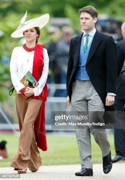 Emilia Jardine-Paterson and David Jardine-Paterson attend the wedding of Pippa Middleton and James Matthews at St Mark's Church on May 20, 2017 in...